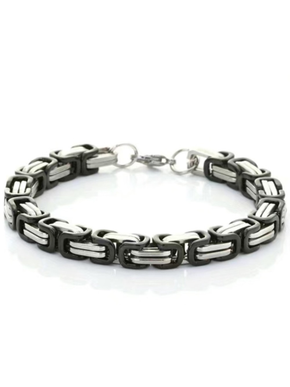 Men’s Black & Silver Chain Link Bracelet